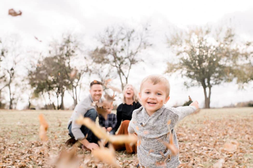 Family Enjoying Time In The Park For A Family Photoshoot In Dallas