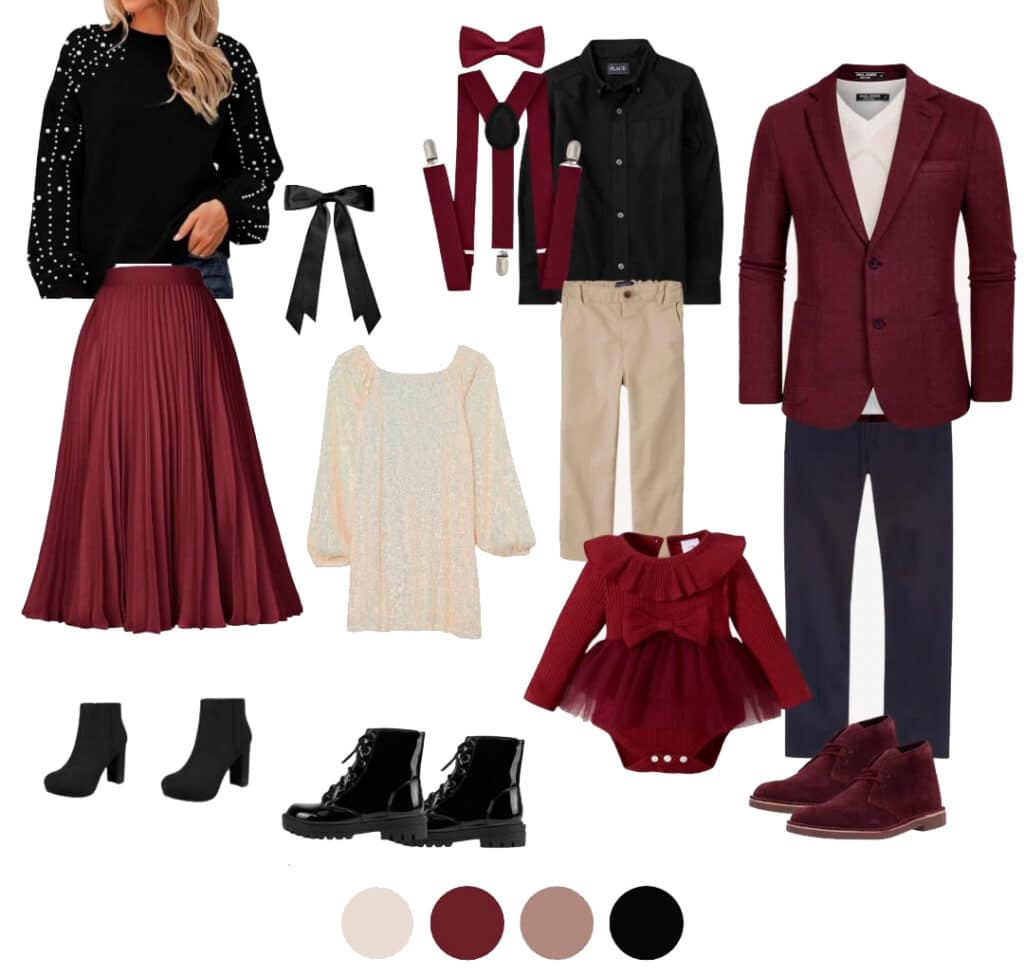 What To Wear For Your Dallas Family Photo Session (Fall &Amp; Winter Guide) 8 Formal Holiday Family Photo Outfits Dallas Burgundy Black