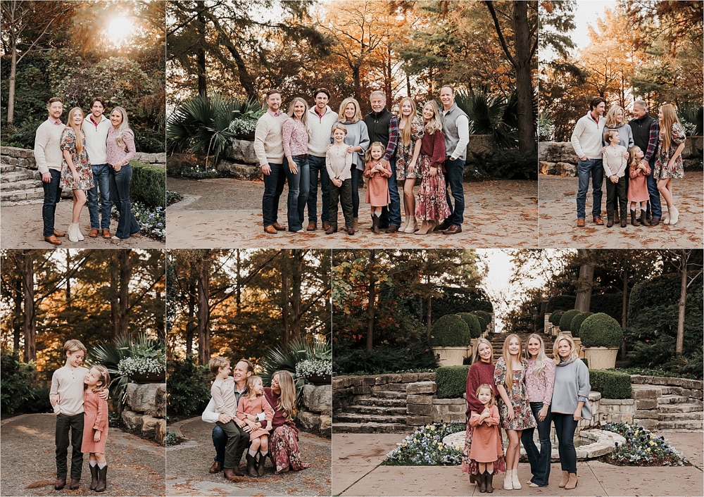 extended family photos at dallas arboretum with dfw family photographer